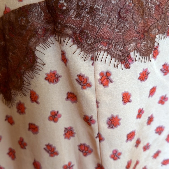 NWT  intuitions lace trim vintage rose slip dress - size 8 - Picture 5 of 10